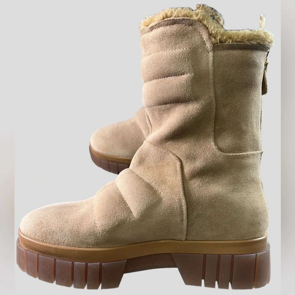 Free People Fable‎ Faux Fur Platform Winter Boots Sand Color Womens EU 39/US 8.5